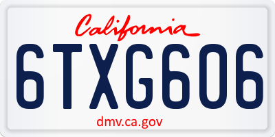 CA license plate 6TXG606