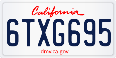 CA license plate 6TXG695
