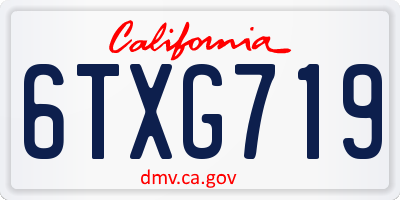 CA license plate 6TXG719