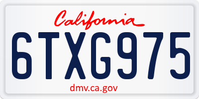 CA license plate 6TXG975
