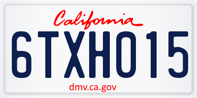 CA license plate 6TXH015