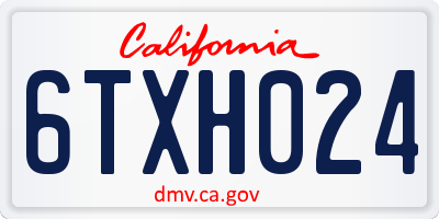CA license plate 6TXH024