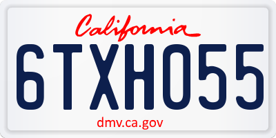 CA license plate 6TXH055
