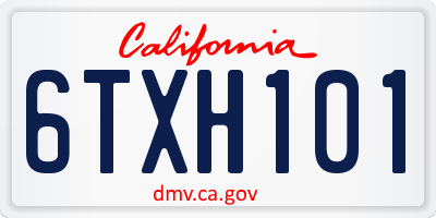 CA license plate 6TXH101