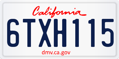 CA license plate 6TXH115