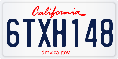CA license plate 6TXH148