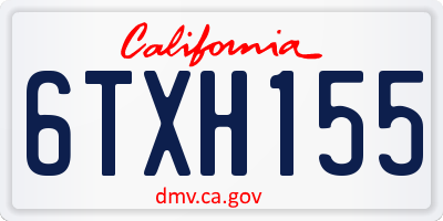 CA license plate 6TXH155