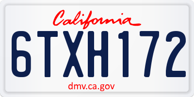 CA license plate 6TXH172