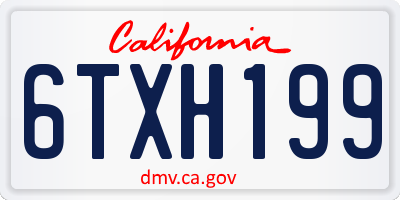 CA license plate 6TXH199