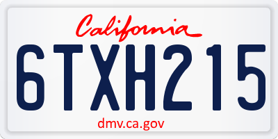 CA license plate 6TXH215