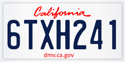 CA license plate 6TXH241