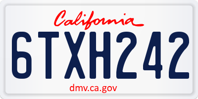 CA license plate 6TXH242