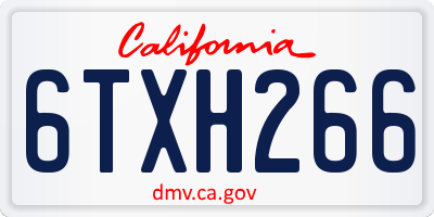 CA license plate 6TXH266