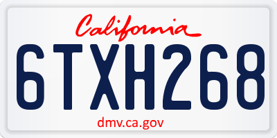 CA license plate 6TXH268