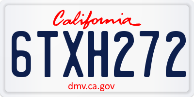 CA license plate 6TXH272