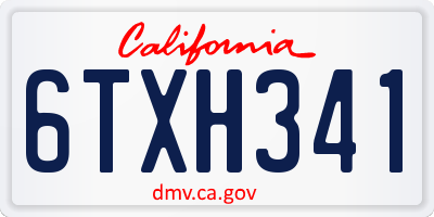 CA license plate 6TXH341