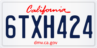 CA license plate 6TXH424