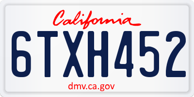 CA license plate 6TXH452