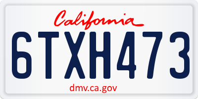 CA license plate 6TXH473