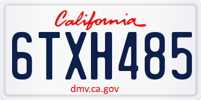 CA license plate 6TXH485