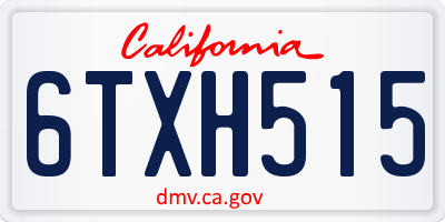 CA license plate 6TXH515