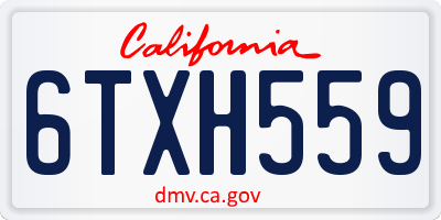 CA license plate 6TXH559