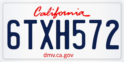 CA license plate 6TXH572