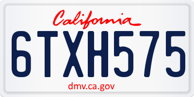 CA license plate 6TXH575