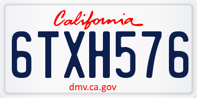 CA license plate 6TXH576