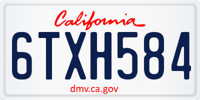CA license plate 6TXH584