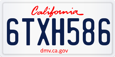 CA license plate 6TXH586