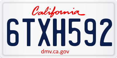 CA license plate 6TXH592