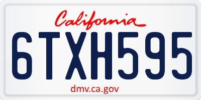 CA license plate 6TXH595