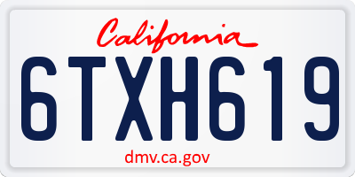 CA license plate 6TXH619