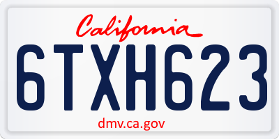 CA license plate 6TXH623