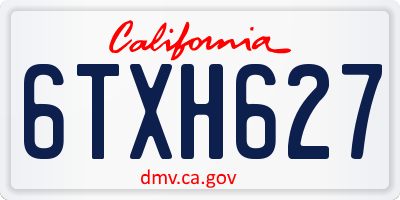CA license plate 6TXH627