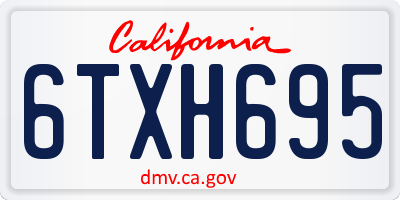 CA license plate 6TXH695