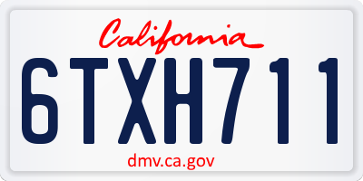 CA license plate 6TXH711