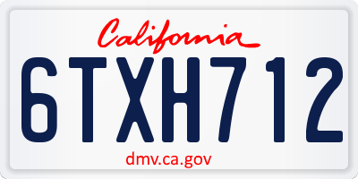 CA license plate 6TXH712