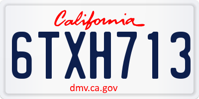 CA license plate 6TXH713