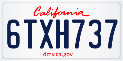 CA license plate 6TXH737