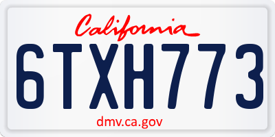 CA license plate 6TXH773