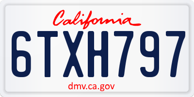 CA license plate 6TXH797