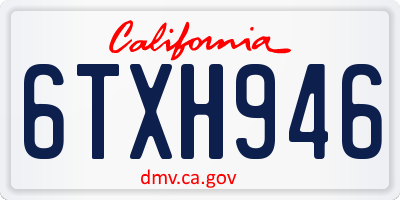 CA license plate 6TXH946