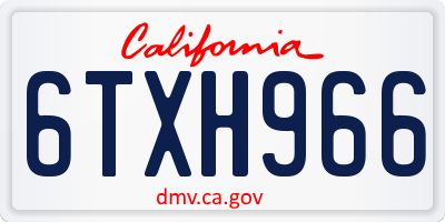CA license plate 6TXH966