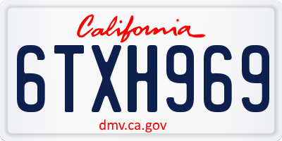 CA license plate 6TXH969