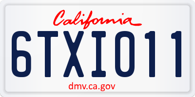 CA license plate 6TXI011