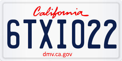 CA license plate 6TXI022
