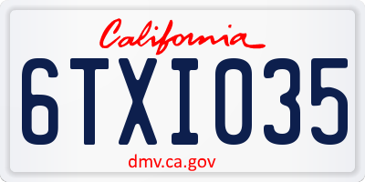 CA license plate 6TXI035