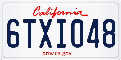 CA license plate 6TXI048